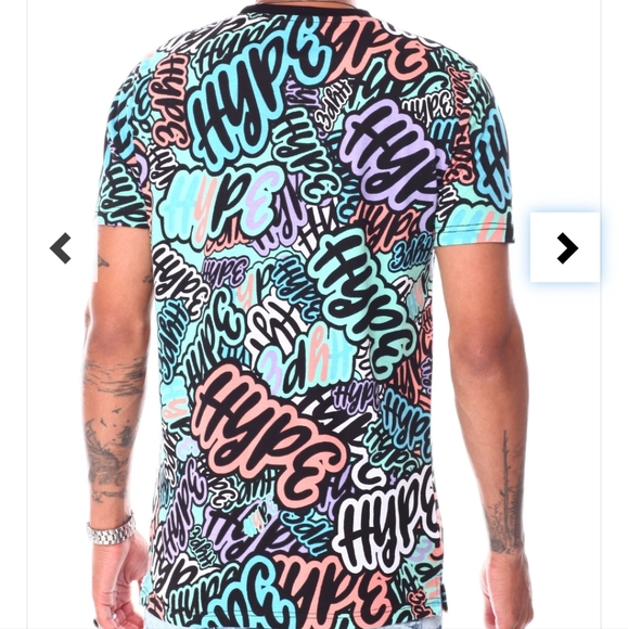 AHP Another Hype Piece Hype All Over Print Short Sleeve T-shirt Sz M Graphic Tee - Picture 7 of 10